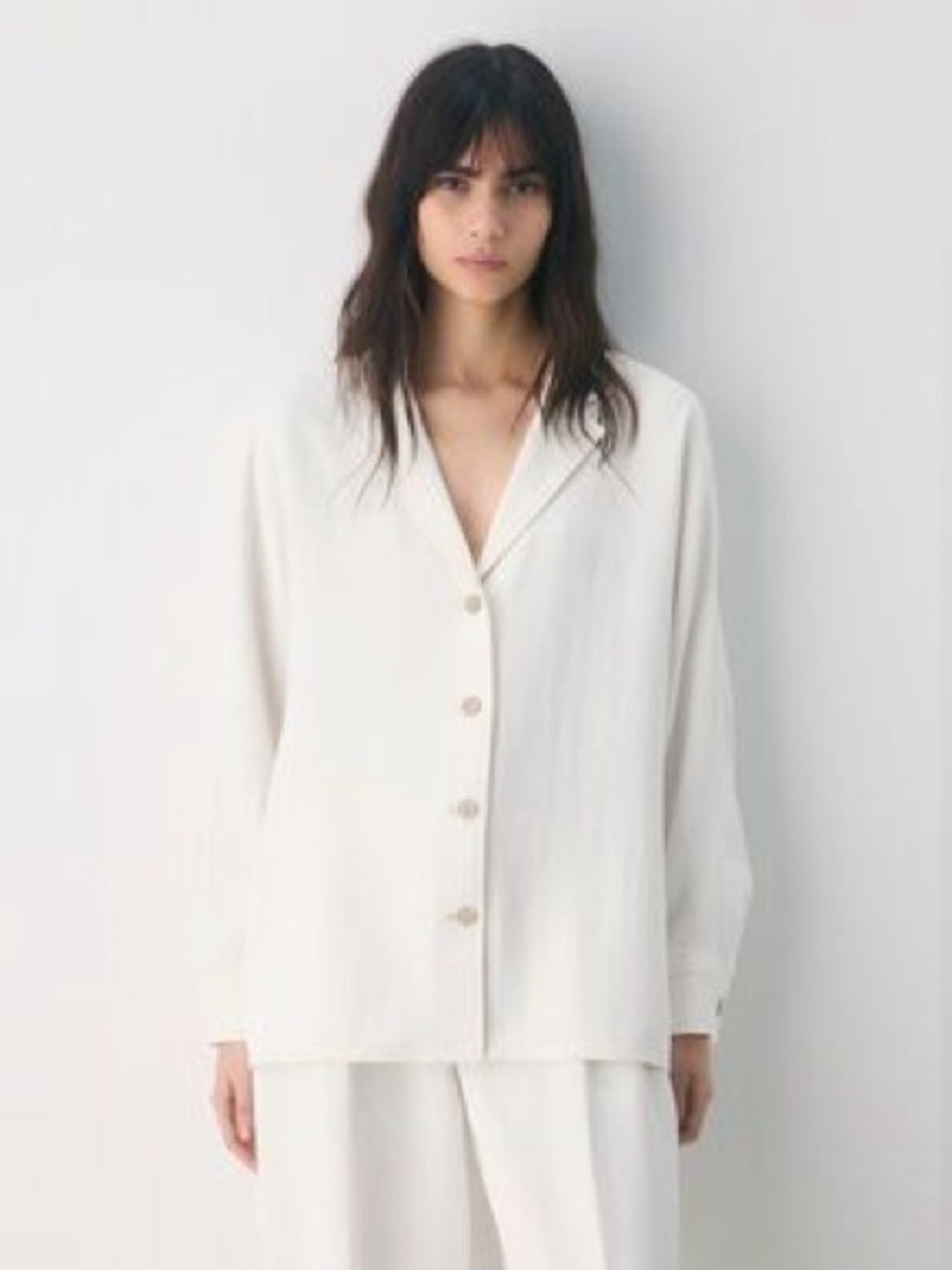Aritzia Wilfred Freeform Shirt Birch Off White Cream Oversized Size XXS